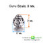 ลูกปัด 3 รู ร้อยประคำ Guru Bead 8x9 มม. สีเงินโบราณ