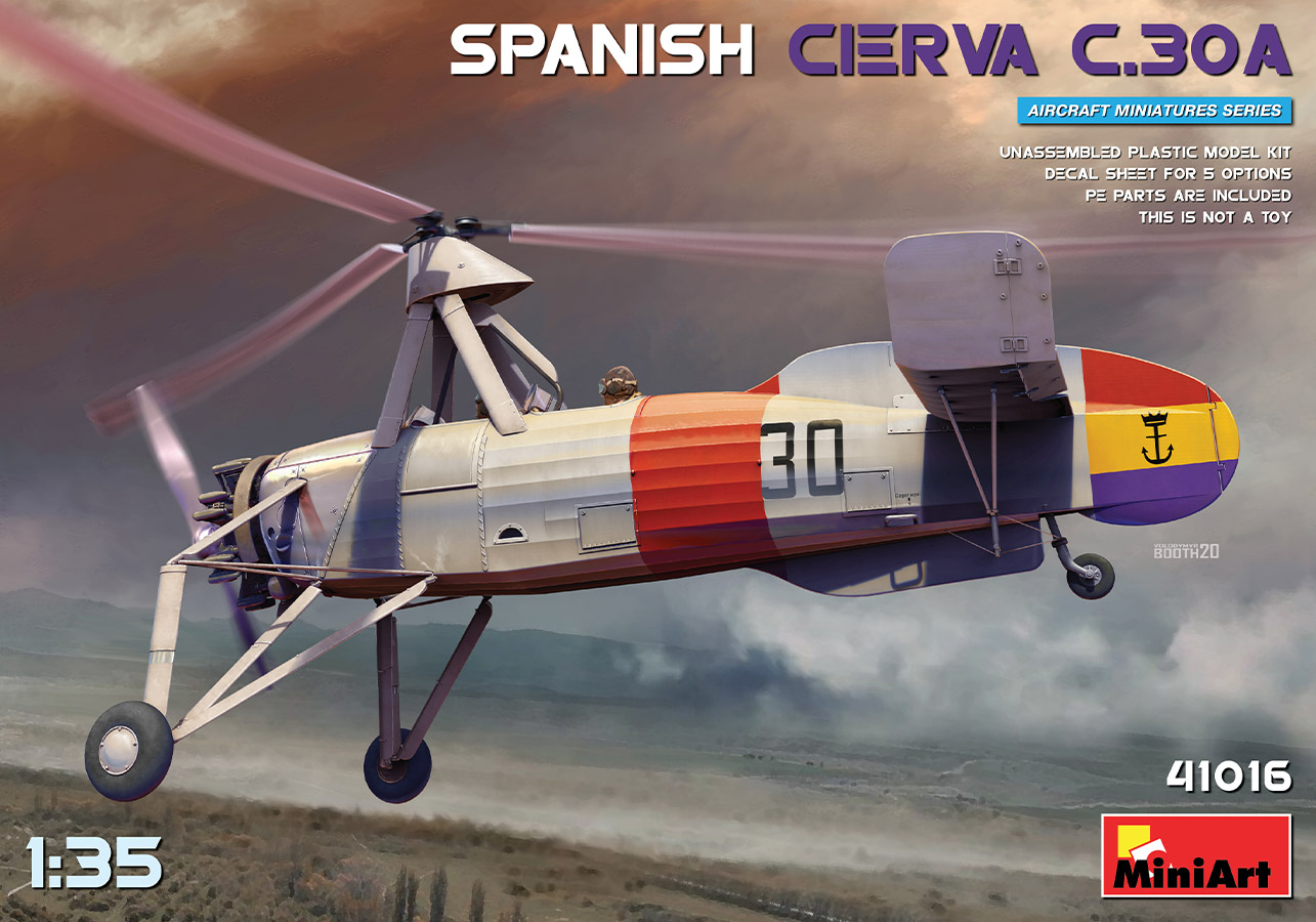 โมเดลอากาศยานปีกหมุน MiniArt ขนาด 1/35 MI41016 SPANISH CIERVA C.30A