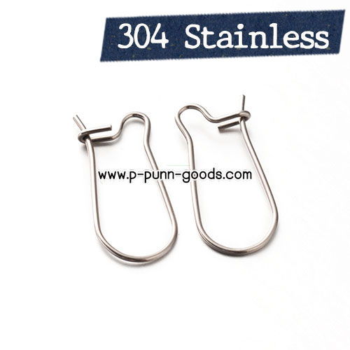 ก้านต่างหูสแตนเลส แบบห่วงยาว 20x9 มม. (304 Stainless Steel)