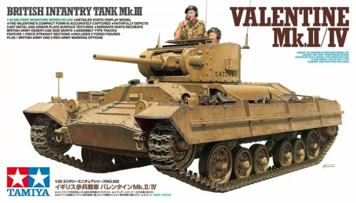 โมเดลรถถังทามิย่า ขนาด 1/35 Tamiya TA35352 British Infantry Tank Mk.III Valentine Mk.II/IV