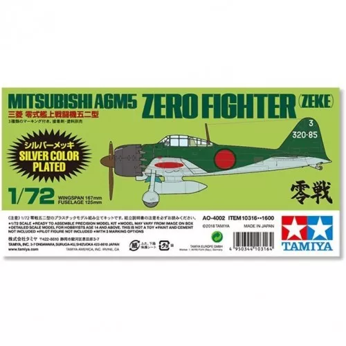 โมเดลเครื่องบิน Tamiya ขนาด 1/72 TA10316 A6M5 Zero (Zeke) Pltd