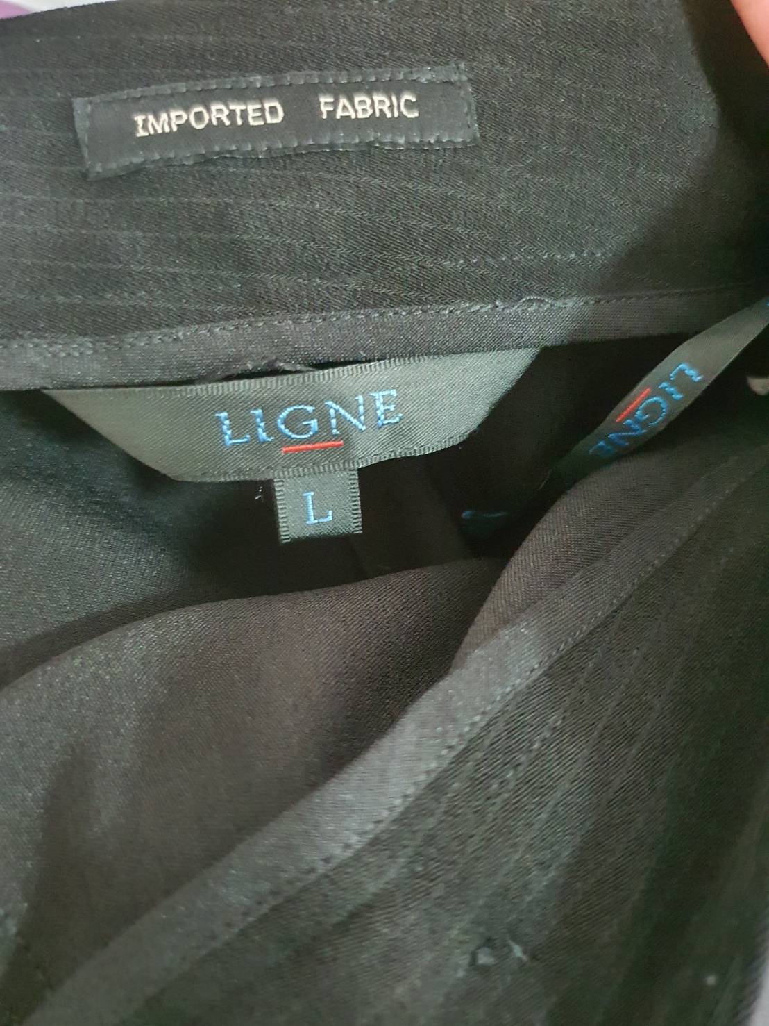 FF06538 กางเกงผ้ามือสอง สีดำ แบรนด์ LIGNE เอว 28 นิ้ว