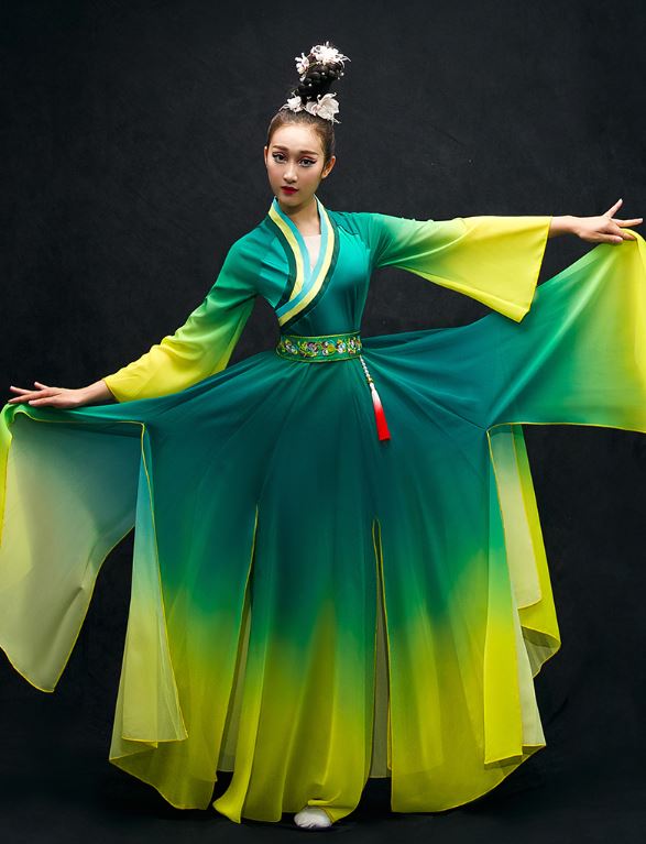 ชุดสตรีการแสดงฟ้อนรำจีนโบราณ 古典舞演出服女 Chinese Female Classical Dance Costume