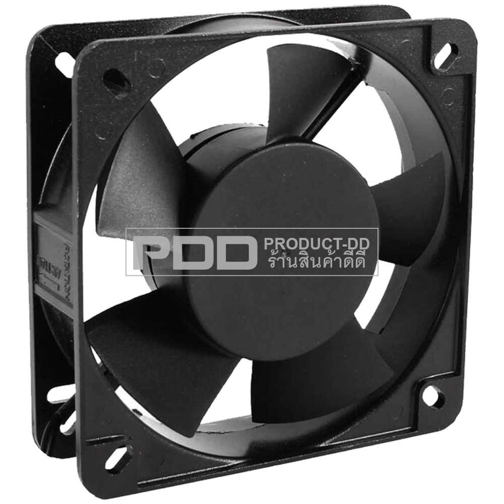 พัดลมระบายความร้อน แบบเหลี่ยม บุช Sleeve Bearing ไฟ AC 220V ขนาด 5 นิ้ว 13.5x13.5x3.8 ซม.
