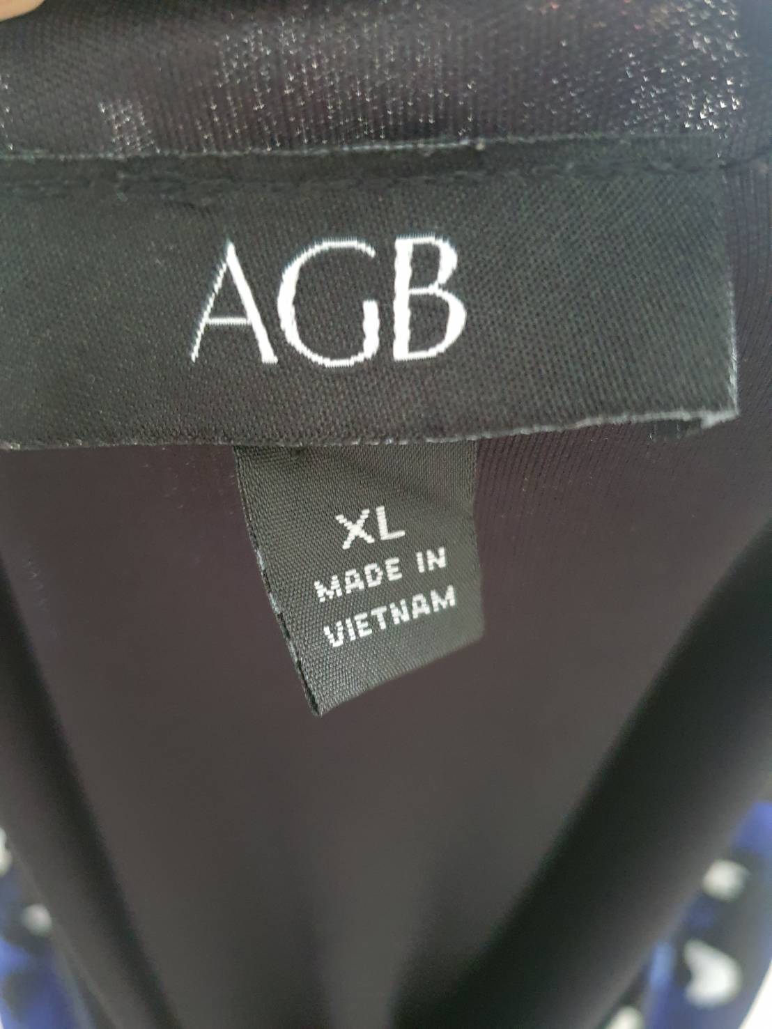 FF03869 เสื้อผ้ามือสอง สีน้ำเงิน ชีฟอง แบรนด์ AGB อก free-46 นิ้ว