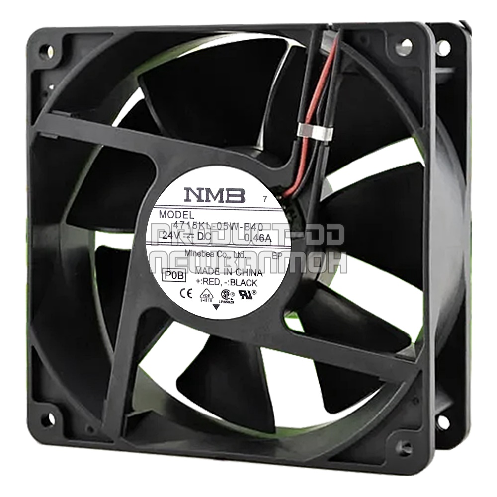 4715KL-05W-B40 พัดลมระบายความร้อน DC 24V บอลแบริ่ง Ball Bearing 4.5 นิ้ว (12x12x3.8 ซม.)