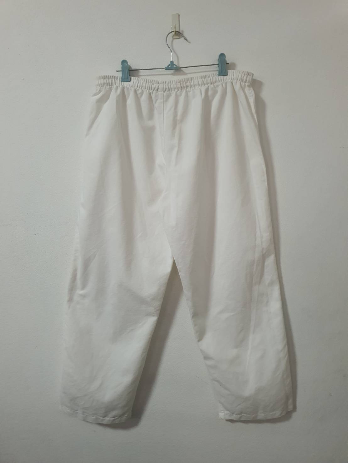 FF06327 กางเกงผ้า สีขาว มือสอง เอว 30-36 นิ้ว