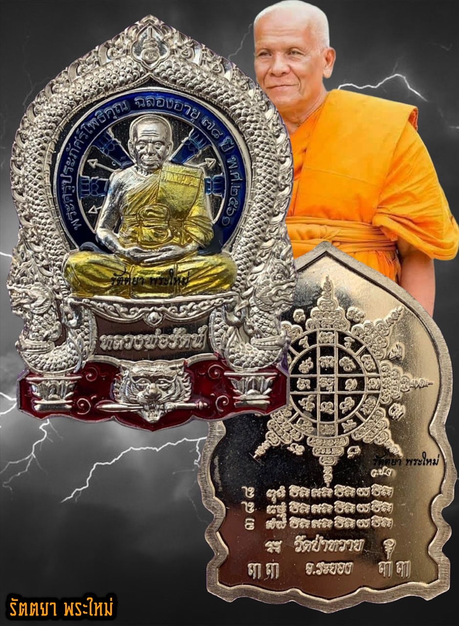 เหรียญเสือคาบดาบ รุ่นสร้างกำแพง หลวงพ่อรัตน์ วัดป่าหวาย จ.ระยอง เนื้ออัลปาก้าลงยา