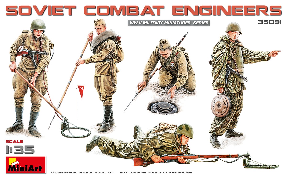 โมเดลฟิกเกอร์ทหาร MiniArt ขนาด 1/35 MI35091 Soviet Combat Engineers