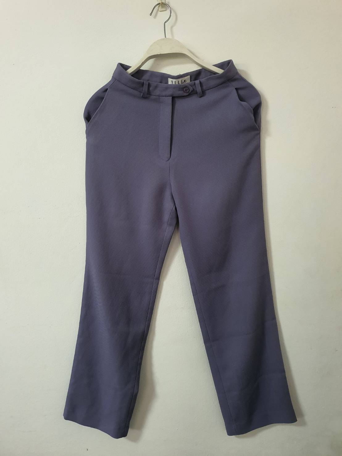 FF06257 ชูดสูท เสื้อ+กางเกง สีม่วง แบรนด์ ELLE อก 34 นิ้ว