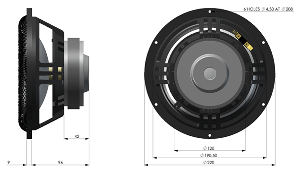Accuton C220-6-221 8" Ceramic Cone Woofer