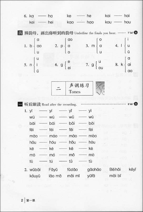 แบบเรียนภาษาจีน Hanyu Tingli Jiaocheng เล่ม1 + แบบฝึกหัด 汉语听力教程 (附赠CD光盘1张)(修订本)第一册·一年级教材(附学习参考)