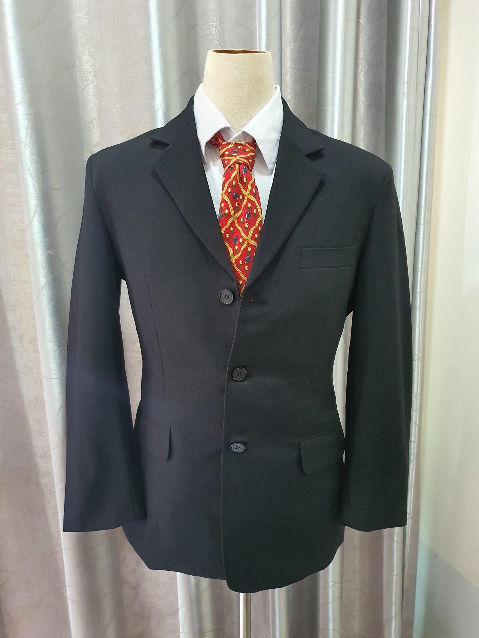 Suit0019 เสื้อสูท นำเข้า มือสอง สีดำ JeJe อก 37 นิ้ว