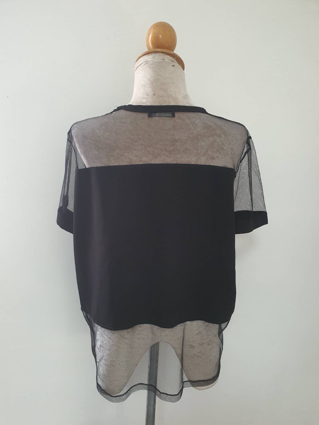 FF06085 เสื้อแฟชั่น ตาข่าย สีดำ อก 40 นิ้ว