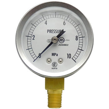 NKS : Pressure Gauge : Nagano : Port 1/4 PF : 60 x 10 MPa เกลียวออกล่าง GS50-171-10.0MP
