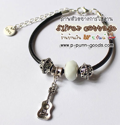 ลูกปัดแก้ว 14x9 มม. White (Faceted Glass European Beads)