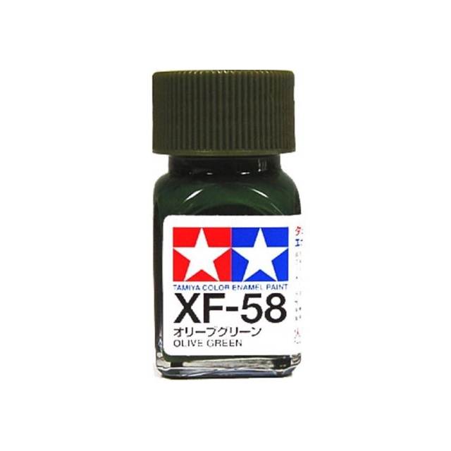 สีทาโมเดล สูตรน้ำมัน สีอีนาเมล สีเพ้นฟิกเกอร์ ทามิย่า Tamiya Enamel XF-58 Olive Green (10 ml)