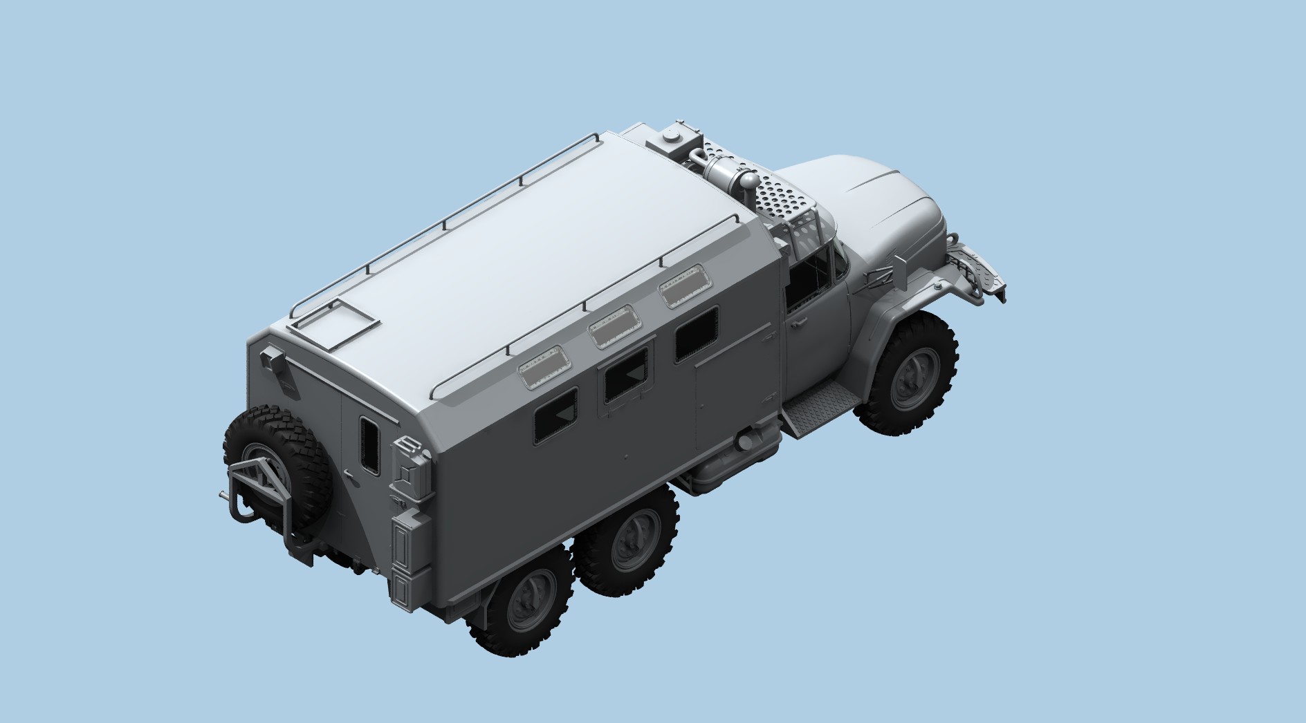 โมเดลรถบรรทุกทหาร ICM ขนาด 1/35 ICM35524 ZiL-131 KShM with Soviet Drivers