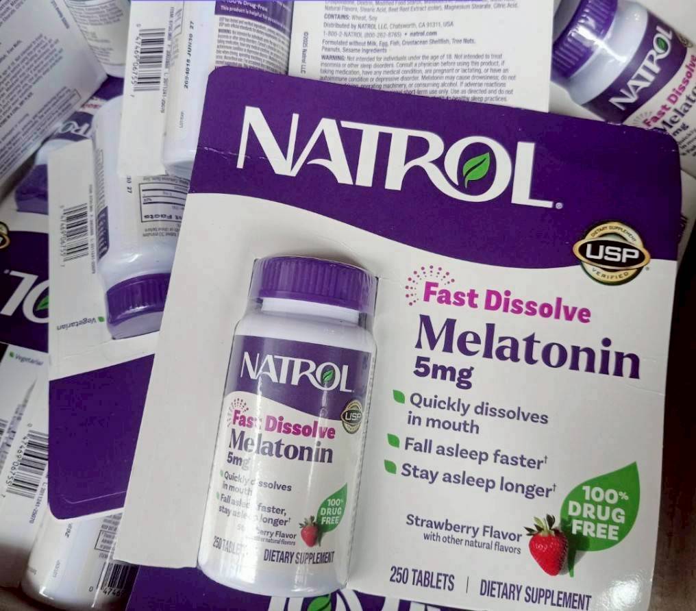New!! Package Natrol Melatonin Time Release Fast Dissolve 5 mg 250 Tab #Strawberry