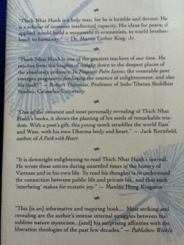 Fragrant Palm Leaves THICH NHAT HANH Journals 1962-1966