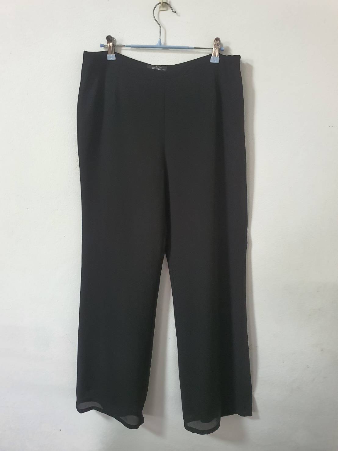 FF06528 กางเงเกงผ้า สีดำ มือสอง wanko เอว 32 นิ้ว