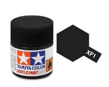 สีทาโมเดลสูตรน้ำอะคริลิกทามิย่า Tamiya Acrylic XF-1 Flat Black (10 ml)