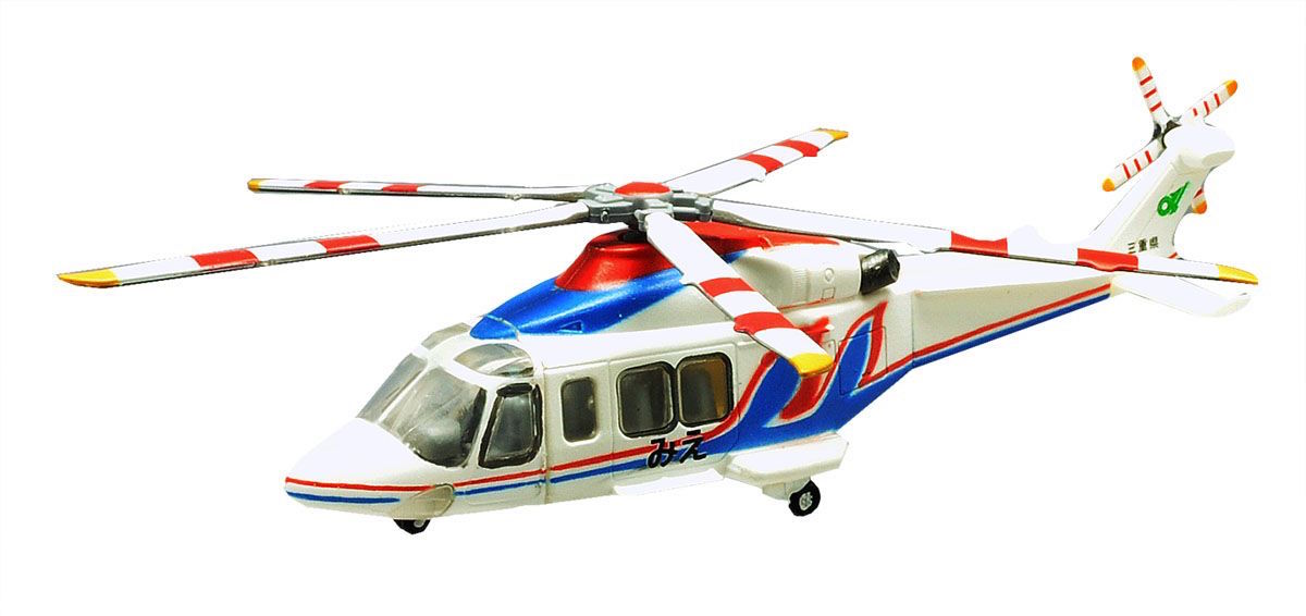 โมเดลเฮลิคอปเตอร์ ขนาด 1/144 ยี่ห้อ F-toys ชุด Heliborne Collection Extra Edition #AW139 Mie Prefecture Disaster Prevention Helicopter