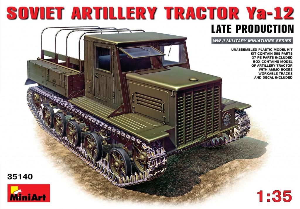 โมเดลรถแทรกเตอร์ MiniArt ขนาด 1/35 MI35140 Ya-12 Soviet Artillery Tractor Late Production