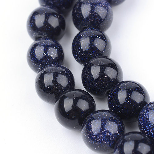 บลูโกลด์สโตน - Synthetic Blue Goldstone 8 มม. (20 เม็ด)