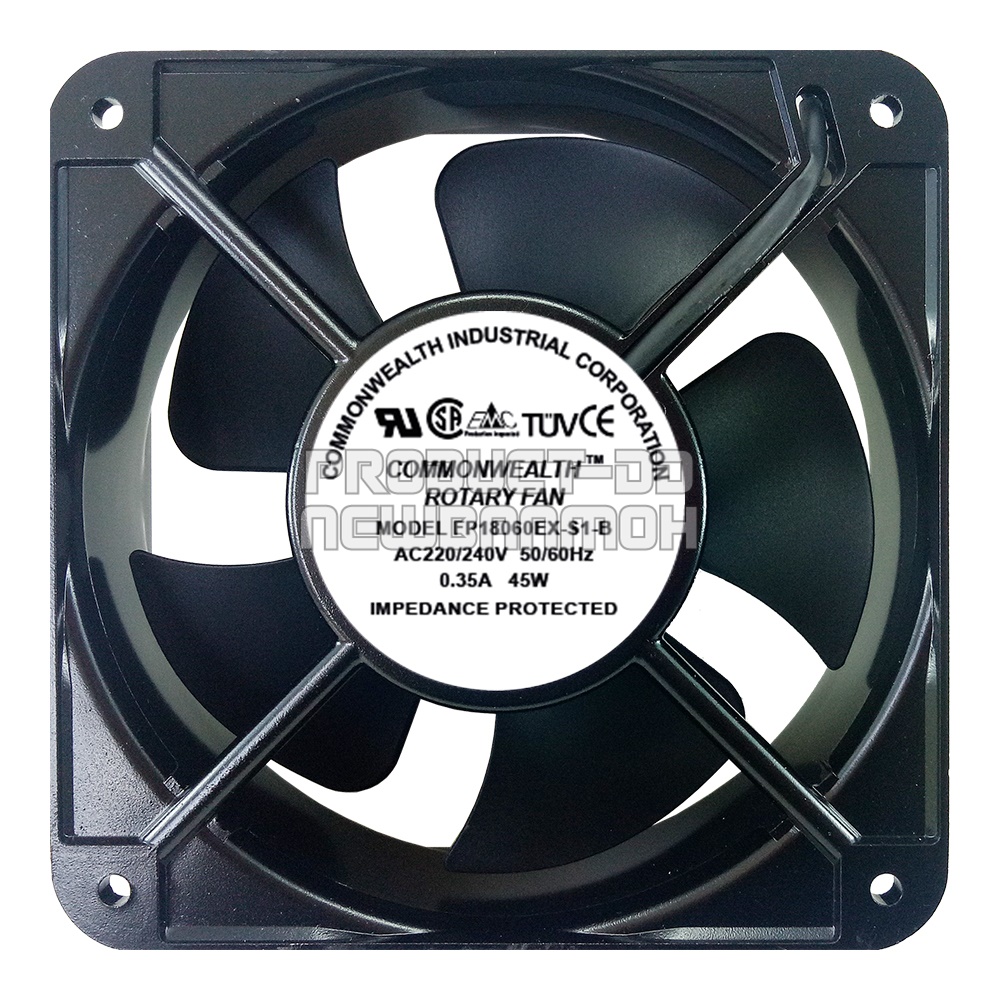 พัดลมระบายความร้อน AC 220V 18060HBL บอลแบริ่ง Ball Bearing ขนาด 7 นิ้ว (18x18x6 ซม.)