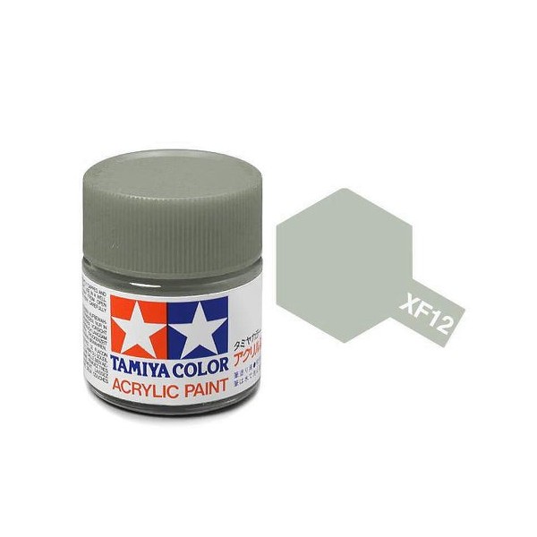 สีทาโมเดลสูตรน้ำอะคริลิกทามิย่า Tamiya Acrylic XF-12 J.N. Grey (10 ml)