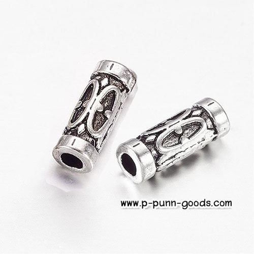 ลูกปัดคั่น ทรงกระบอก 13x5 มม. สีเงินโบราณ