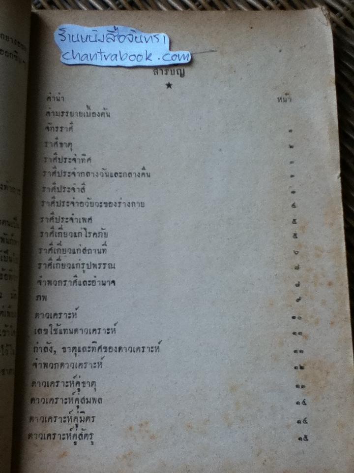 แบบเรียนโหรทางลัด/ ร.ต.ทองคำ ยิ้มกำภู