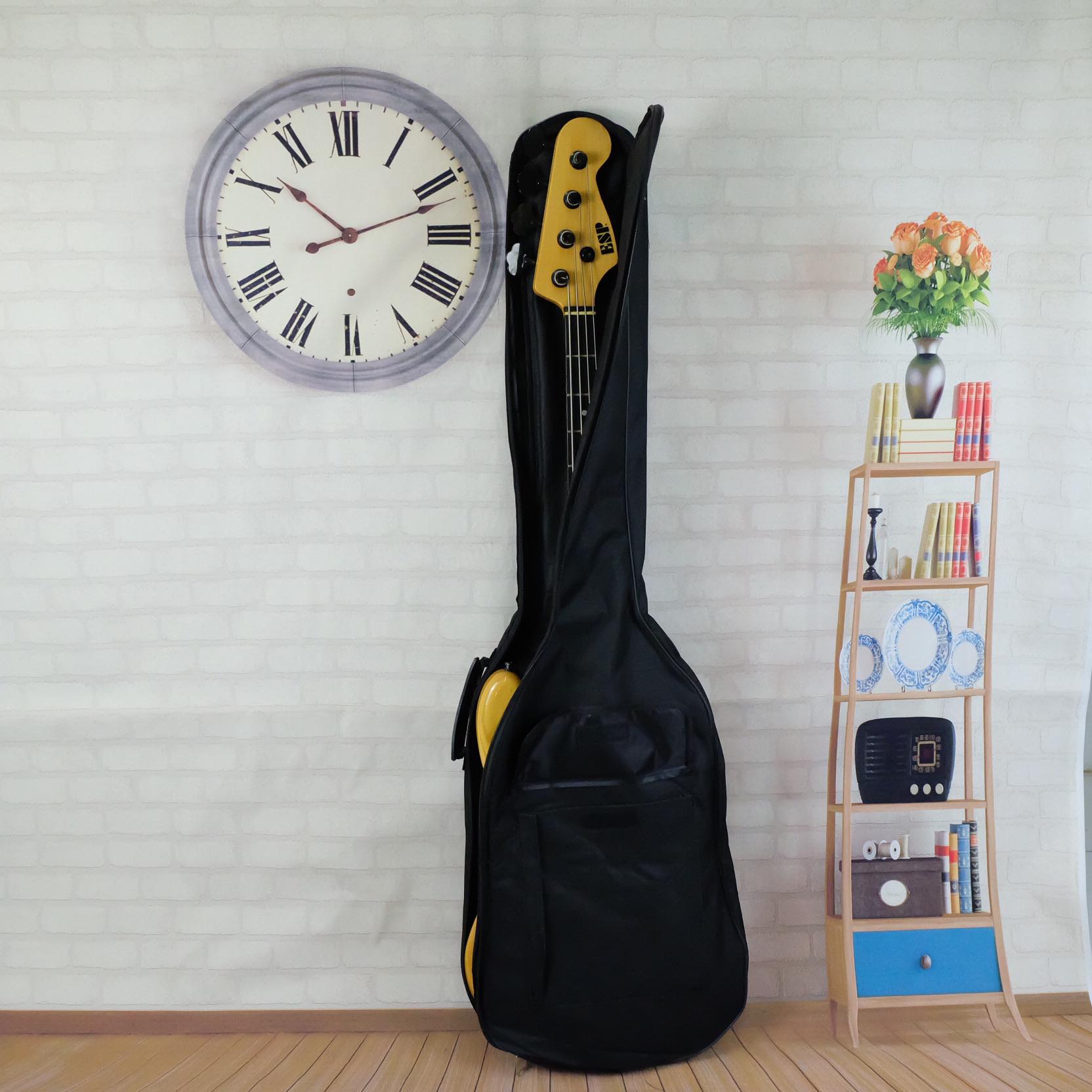 กระเป๋า ซอฟเคสกีต้าร์ เบส บุฟองน้ำ ผ้า Oxford คุณภาพสูง - สีดำ