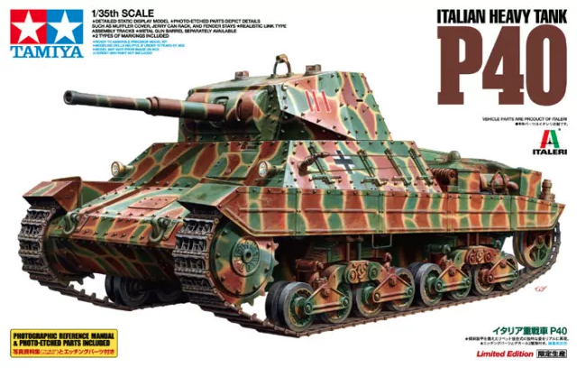 โมเดลรถถังทามิย่า ขนาด 1/35 Tamiya TA89792 Italian Heavy Tank P40