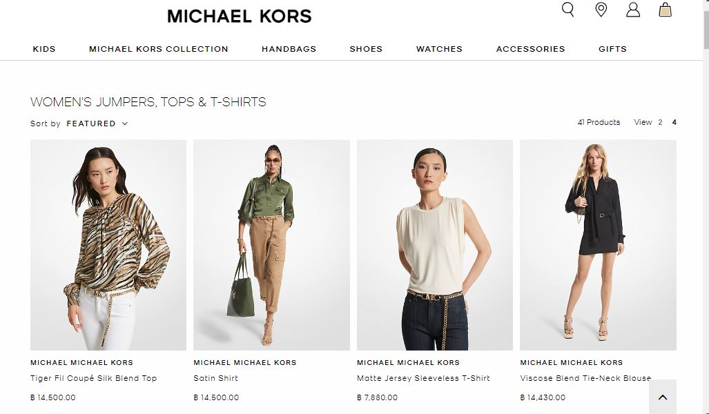 ขายแล้วจ้า FF04030 เสื้อผ้ามือสอง สีดำลาย แบรนด์เนม MICHAEL KORS อก 44-48 นิ้ว