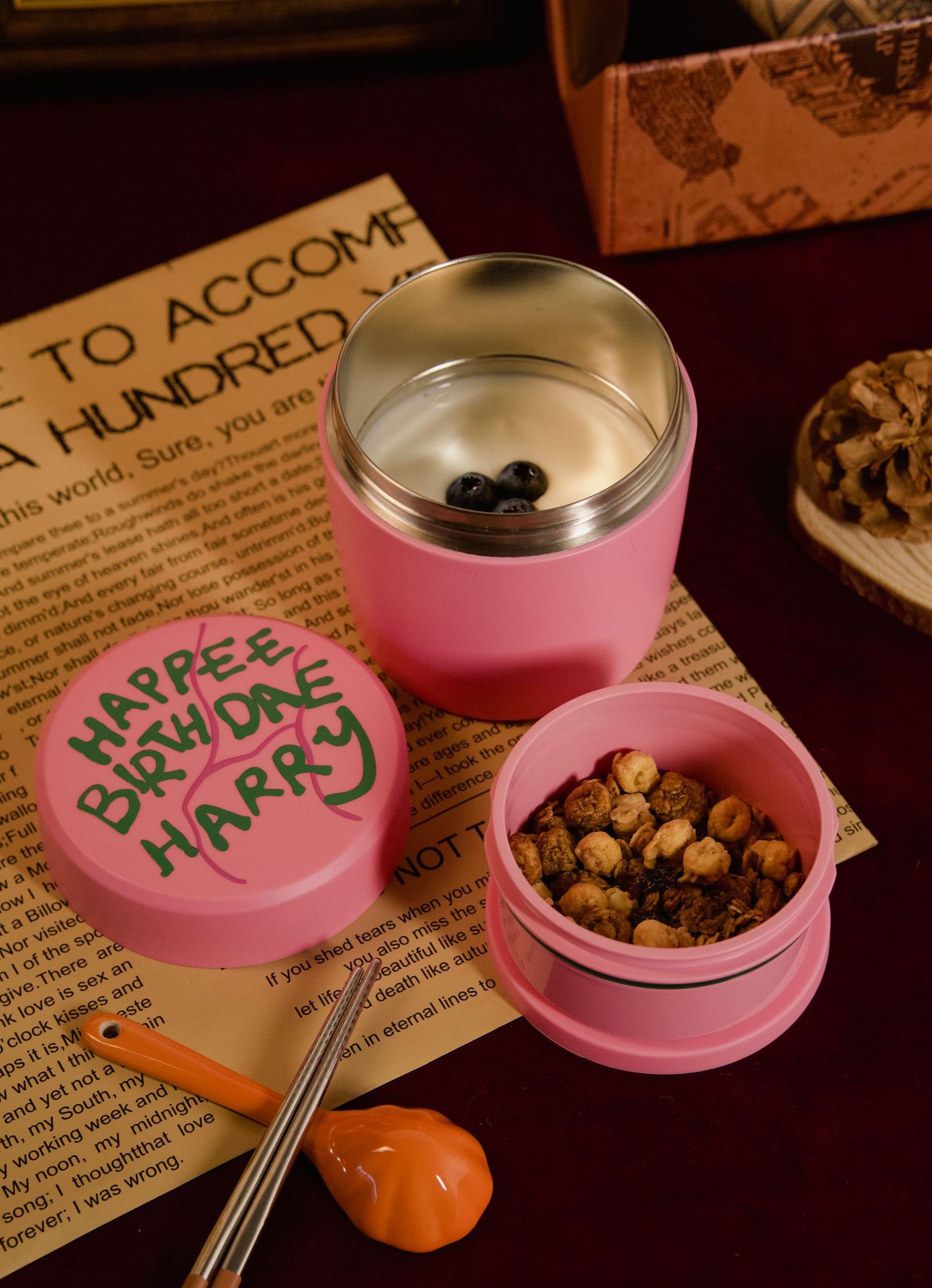 [Pre-Order] ME x Harry Potter Hagrid Cake Lunch Box 304 Stainless กล่องใส่อาหาร ลายเค้ก