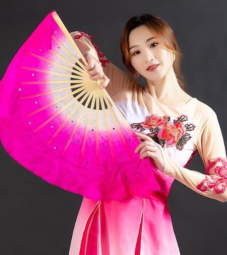 พัดฟ้อนรำจีนสำหรับนักเรียน 真丝舞蹈扇跳舞一对儿童 Chinese Silk Fan Dancing for Student