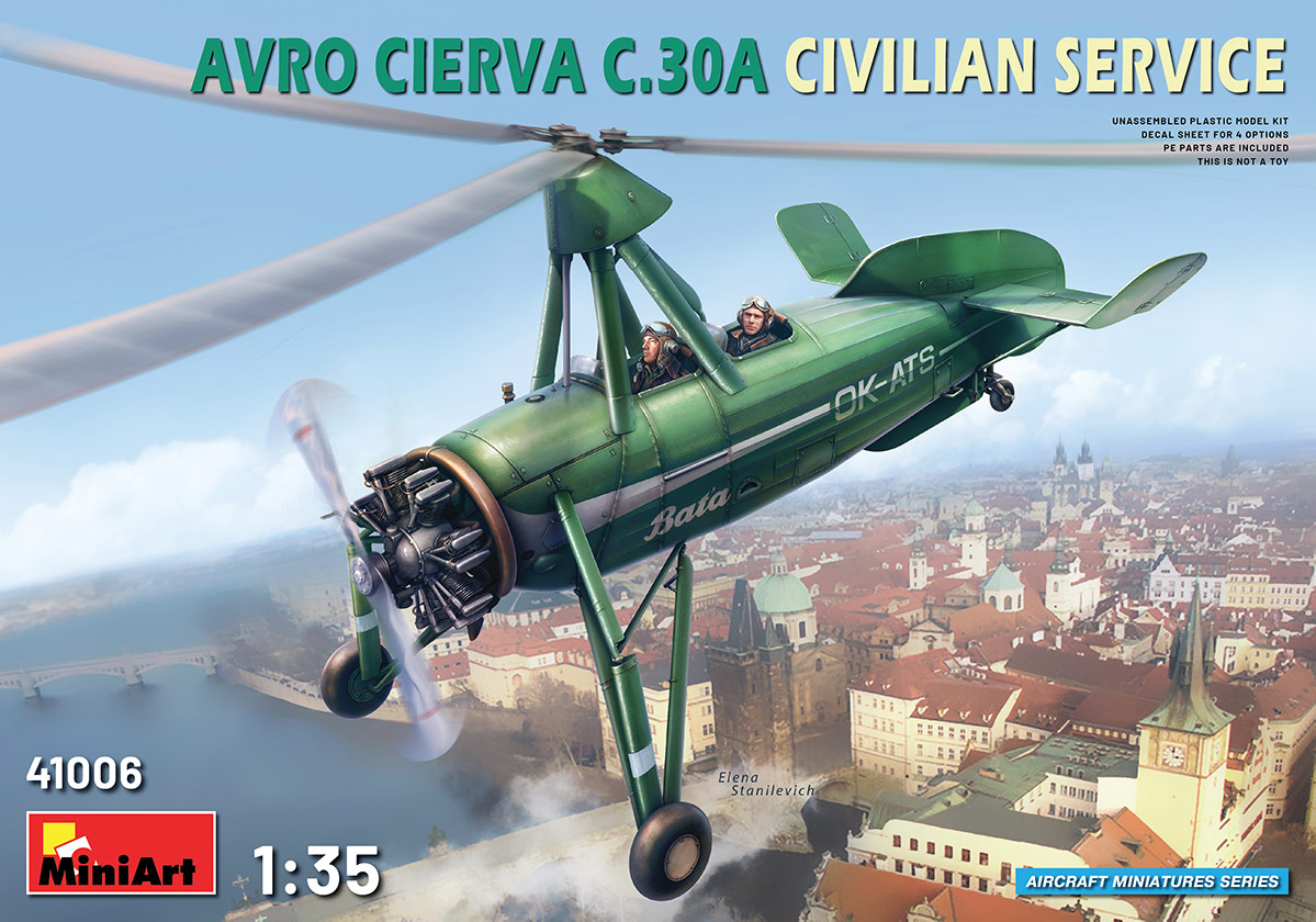 โมเดลอากาศยานปีกหมุน MiniArt ขนาด 1/35 MI41006 Avro Cierva C.30A Civilian Service