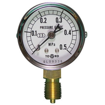 Common pressure gauge A type Φ 50 : TOKO : AT1/4G 50x 0.5 MPa