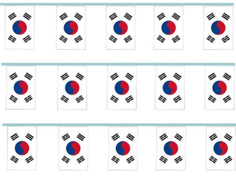 ธงชาติเกาหลีใต้ (ธงราวเกาหลีใต้) 한국 작은 깃발 South Korea Small Flag Decoration