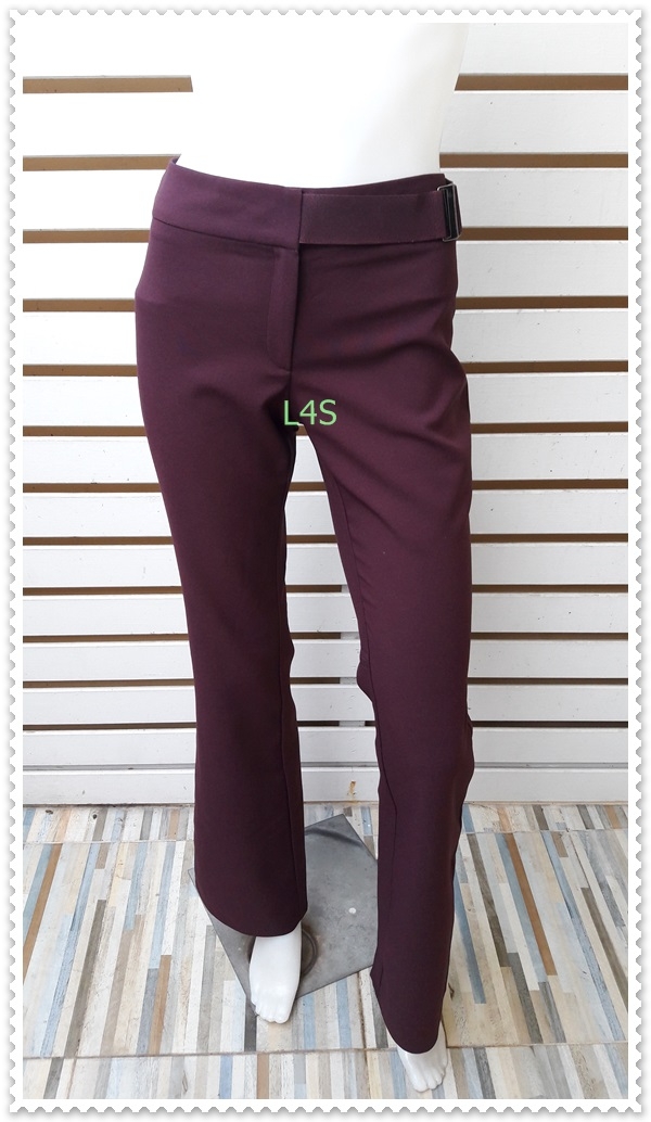 FF01383 กางเกงผ้า สีม่วง แบรนด์เนม MNG มือสอง เอว 25 นิ้ว