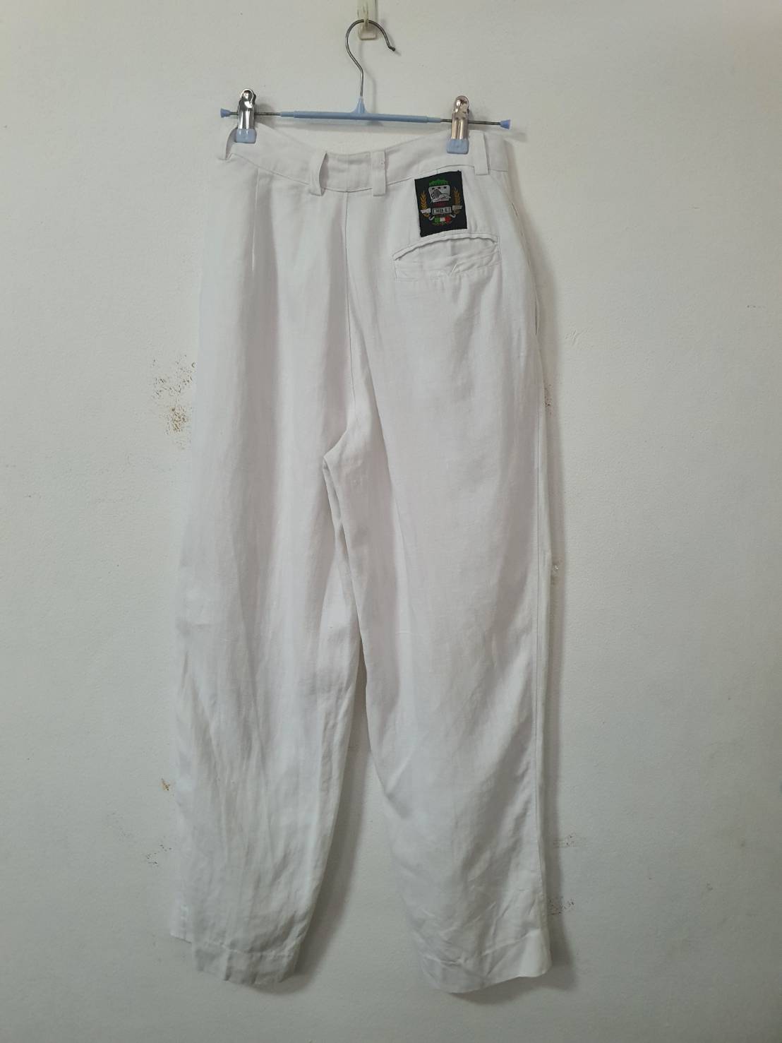 FF06548 กางเกงผ้า สีขาว มือสอง เอว 24 นิ้ว