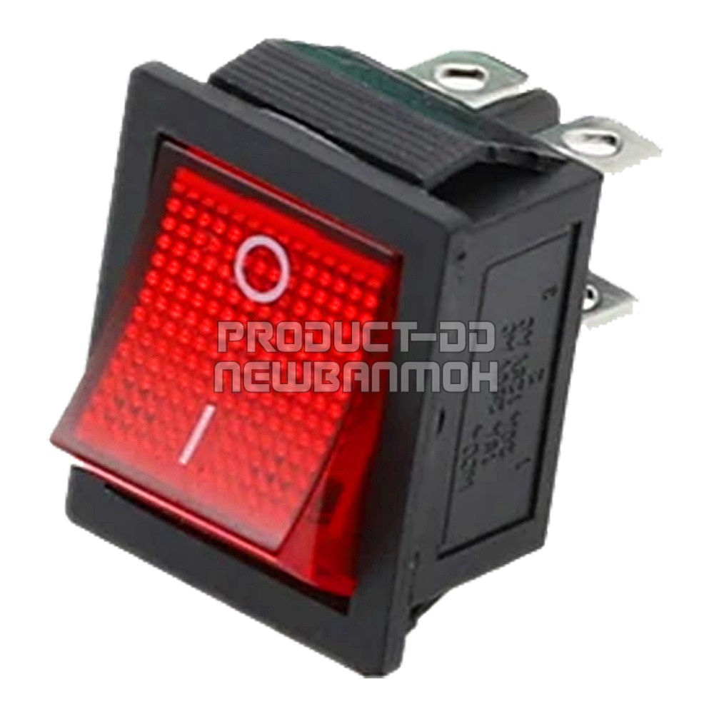 KCD4 สวิตช์กระดก ON-OFF (l-O) 4 ขา สีแดงมีไฟ 16A 250V AC และฝาครอบกันน้ำ
