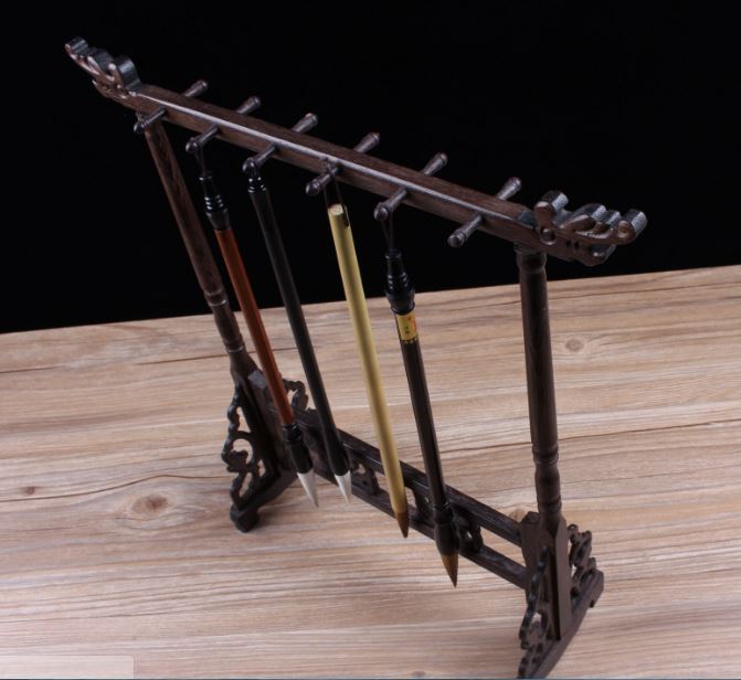 ที่แขวนพู่กันจีน 毛笔架 鸡翅木红木实木笔搁 毛笔挂 Maobi Hanging & Holder Mahogany Wood