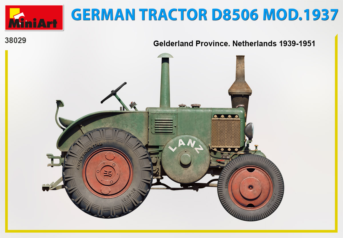 โมเดลรถแทรคเตอร์ MiniArt ขนาด 1/35 MI38029 German Tractor D8506 Mod. 1937