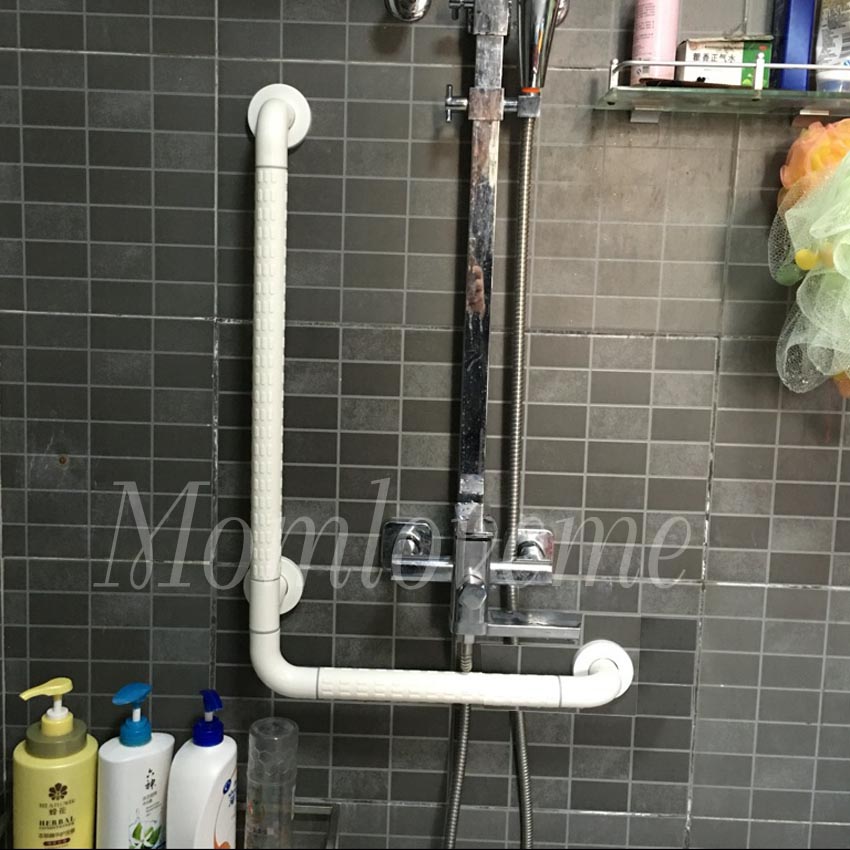 ราว ห้องน้ำ รูปตัว L สีขาว