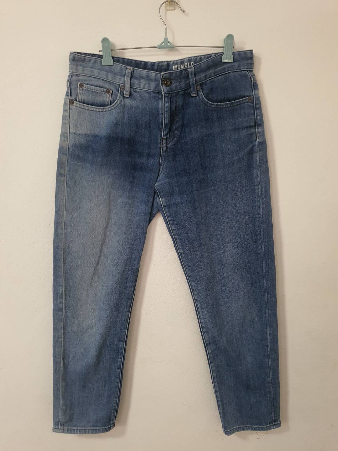 FF06295 กางเกงยีนส์มือสอง ฟอกนิ่ม แบรนด์ uniqlo jeans เอว 29 นิ่้ว