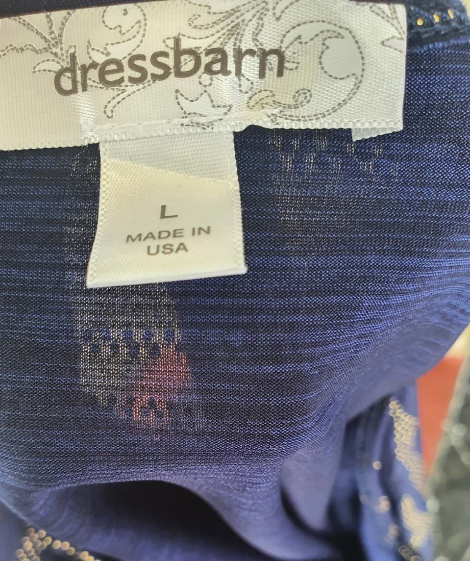 FF03065 เสื้อแฟชั่น สีน้ำเงินเข้ม มือสอง แบรนด์ Dressbarn อก 38-42 นิ้ว