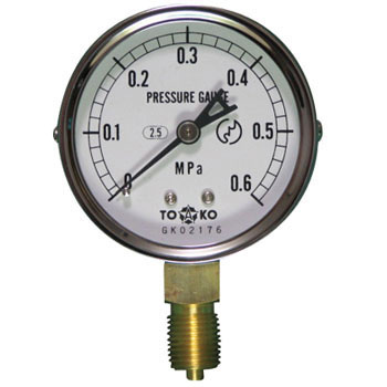 Pressure Gauge, Ф60 : TOKO :AT1 / 4G 60x0.6MPa (common type)